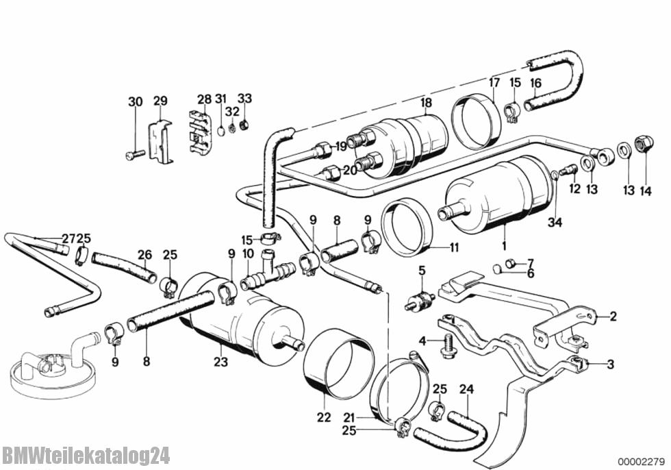 BMW parts catalog 5' E12 518i Fuel pipe, 16121151469 (Part Number 16 12 1151469)