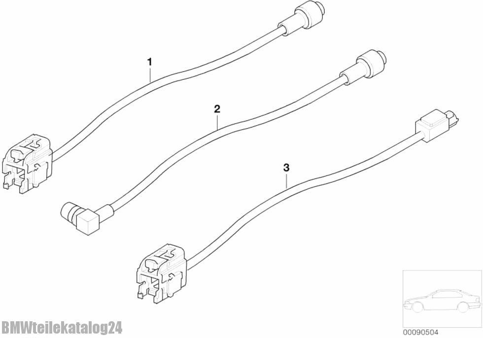 BMW catálogo de piezas 5' E39 535i Cable de la antena, Audio/Video, 61126916304 (Número de pieza 61 12 6916304)